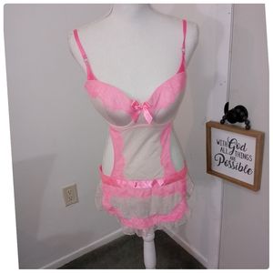 EUC Victoria Secret Lingerie French Maid with pink tie ribbon Size 36D▪